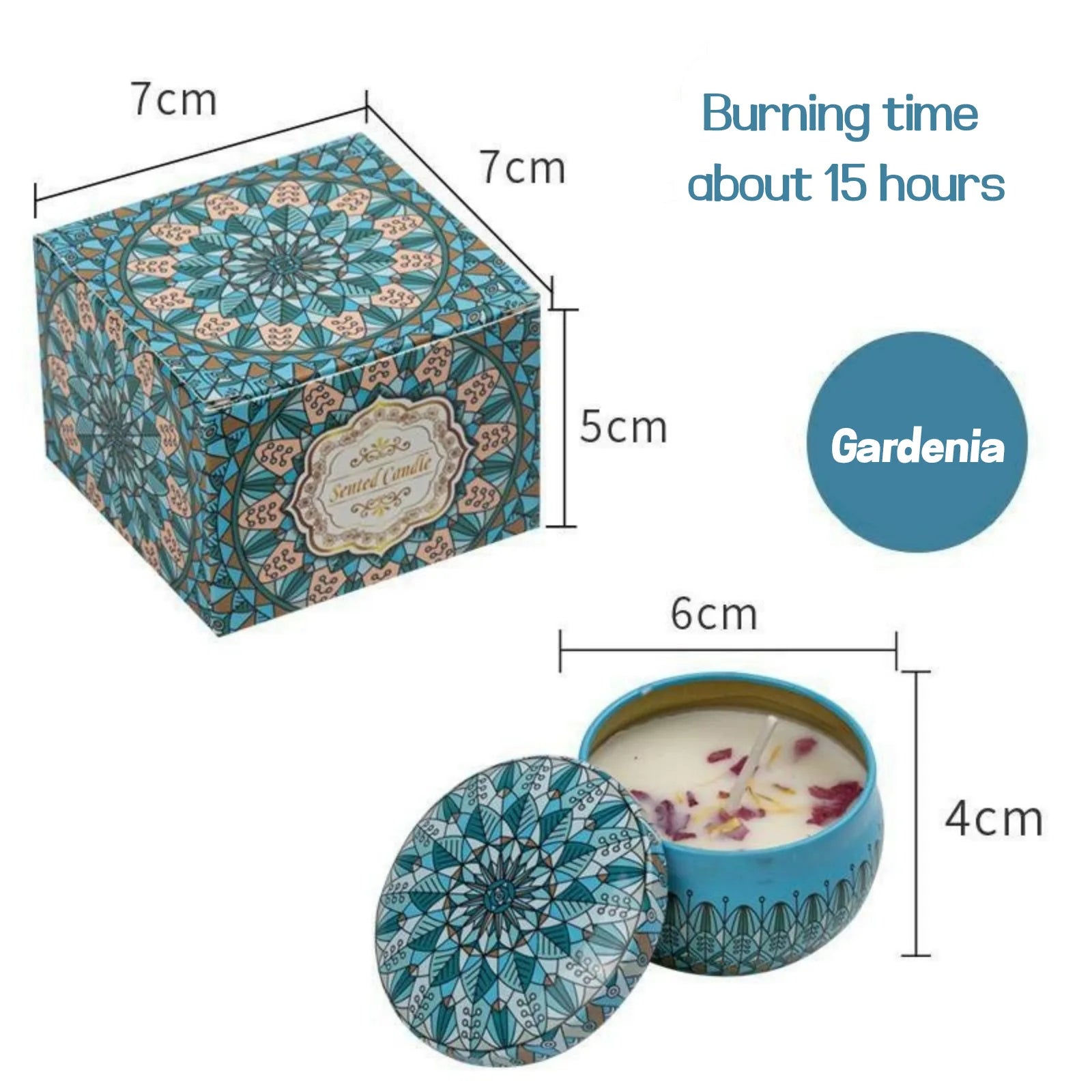 Relaxing Soy Wax Candle – Aromatherapy Jar with Rose & Lavender Flowers