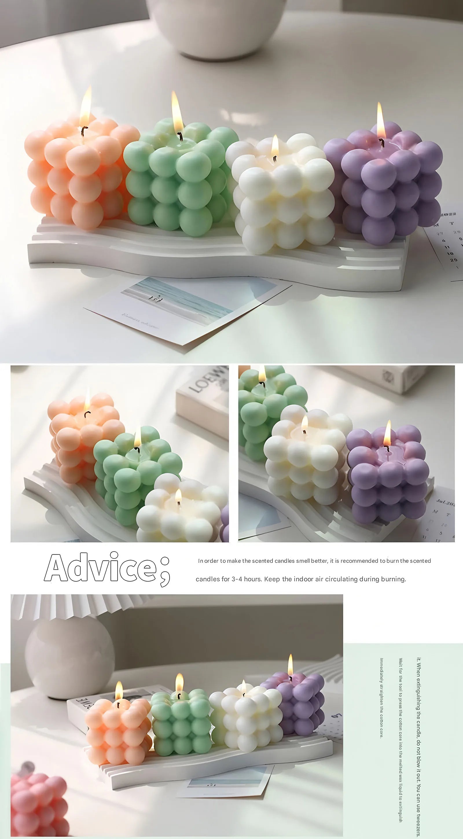 Relaxing Soy Wax Candle – Aromatherapy Jar with Rose & Lavender Flowers