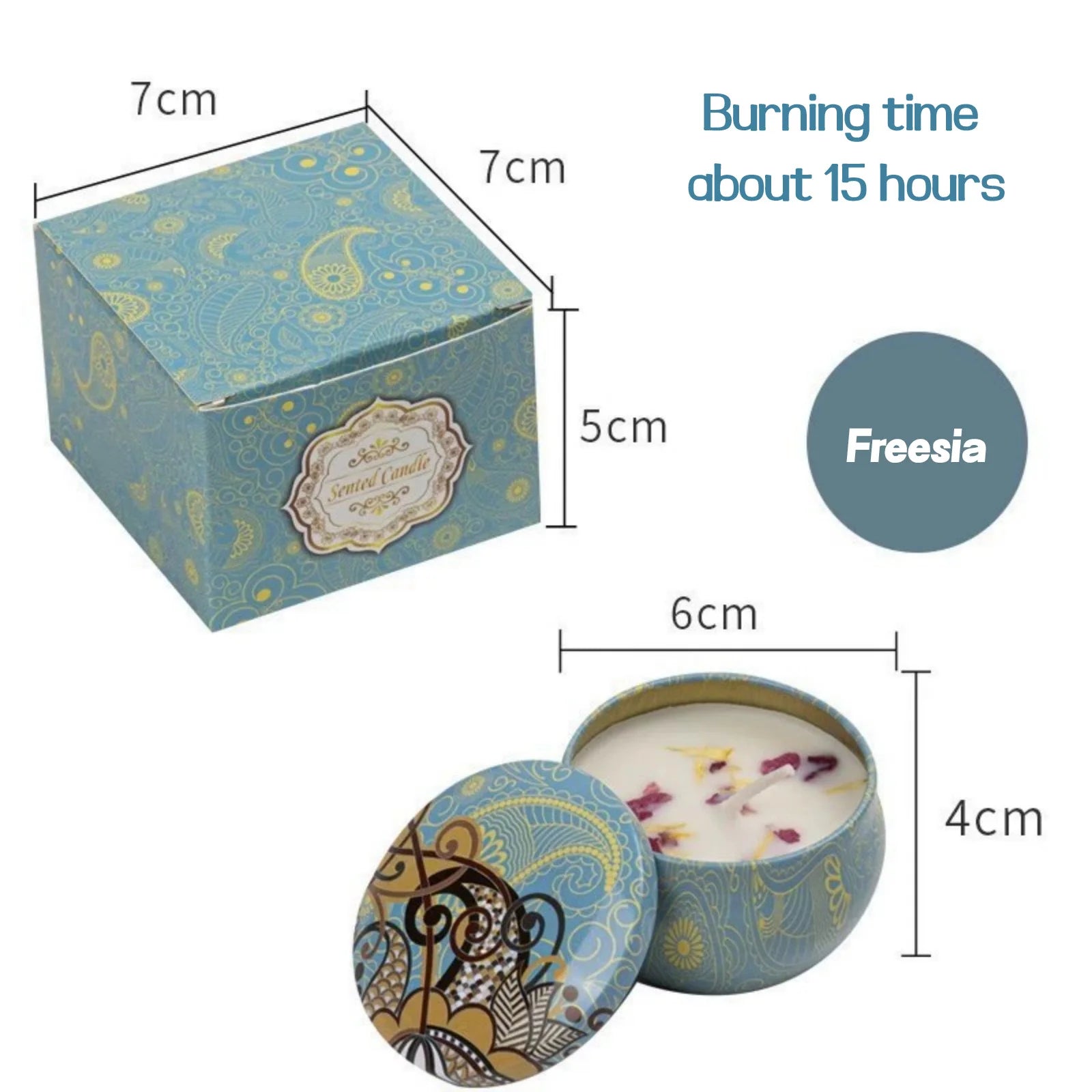 Relaxing Soy Wax Candle – Aromatherapy Jar with Rose & Lavender Flowers