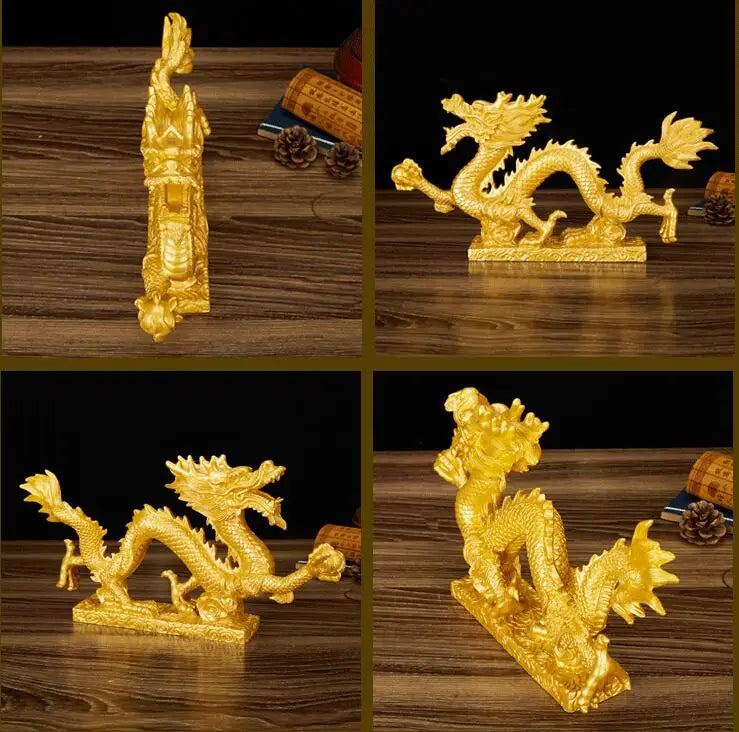 Good Luck Dragon Resin Decoration – Creative Ornament for Living Room & Study