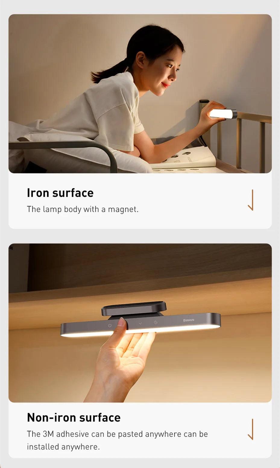 Stepless Dimming LED Table Lamp – Baseus Magnetic Rechargeable Light