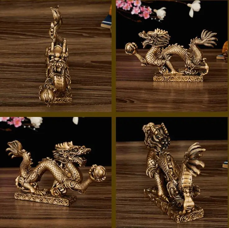 Good Luck Dragon Resin Decoration – Creative Ornament for Living Room & Study