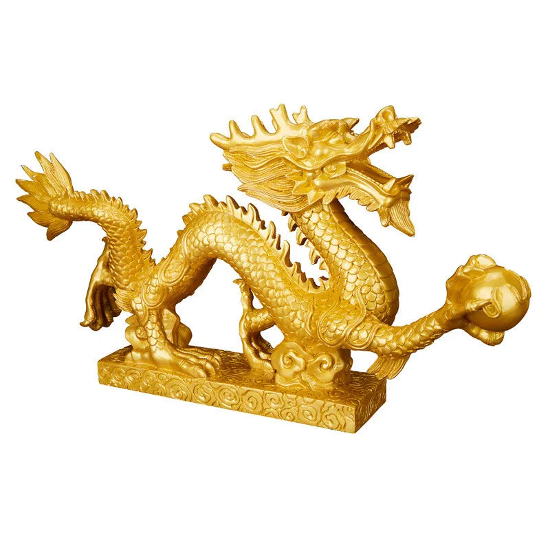 Good Luck Dragon Resin Decoration – Creative Ornament for Living Room & Study
