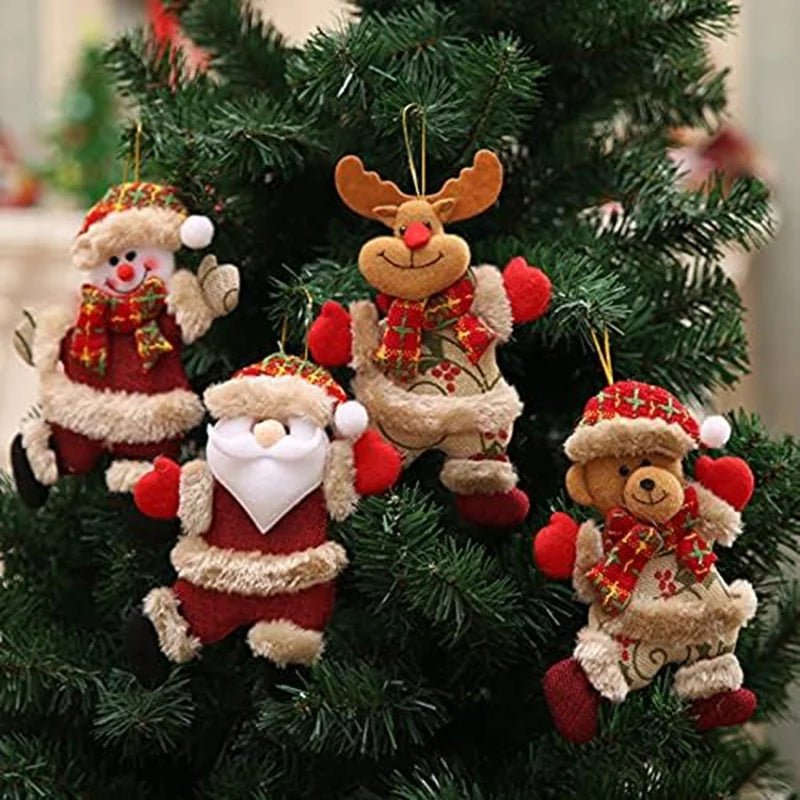 Christmas Hanging Ornaments – Santa, Snowman, Reindeer & Bear Tree Decor