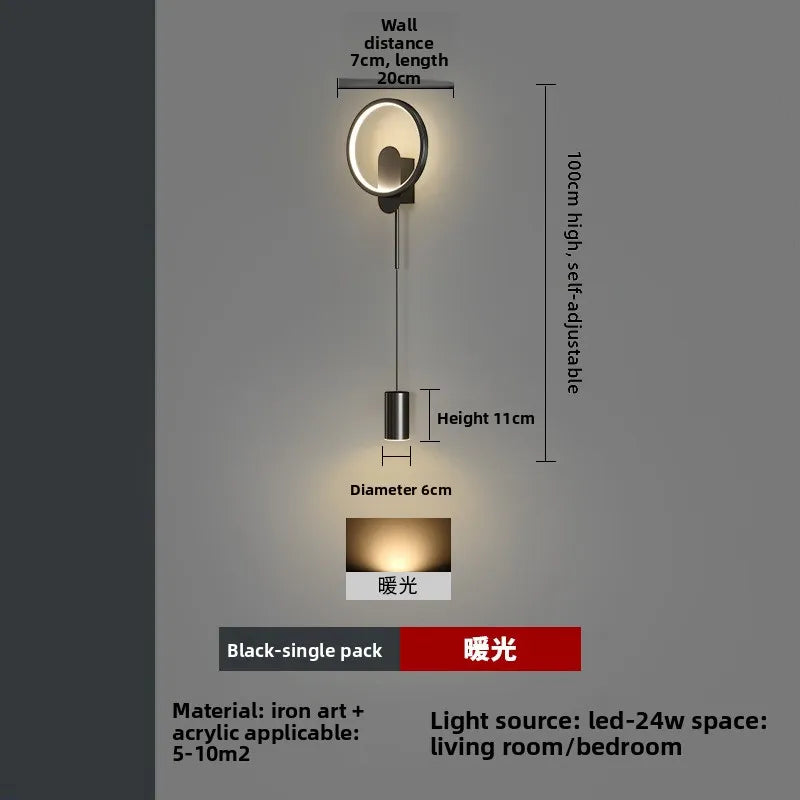 Modern LED Wall Lamp – Minimalist Design for Bedroom, Living Room & Home Decor