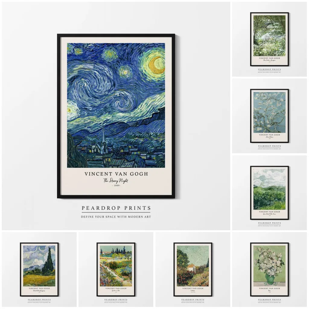 Starry Night Wall Decor – Van Gogh Canvas Poster for Living Room