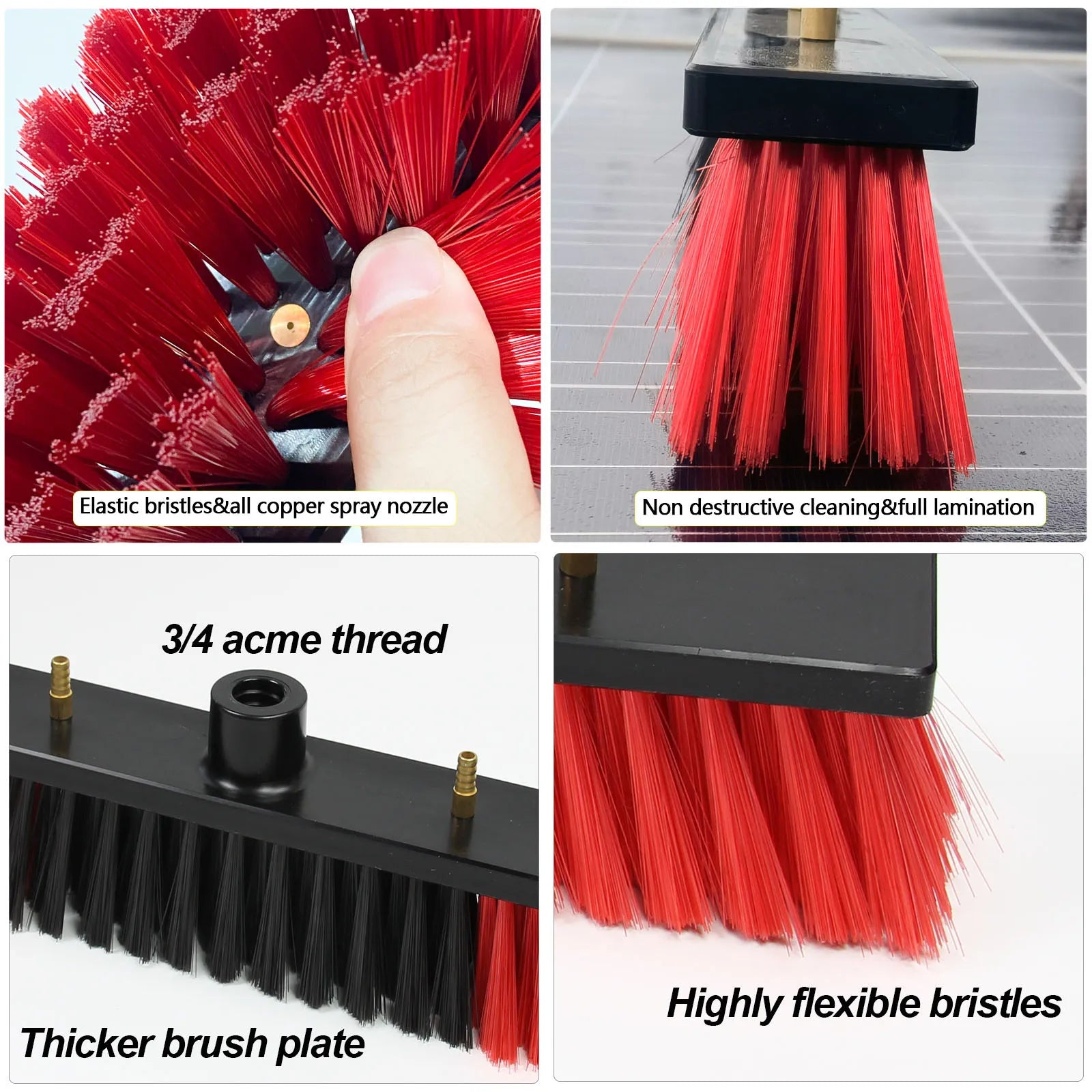 Solar Panel Cleaning Brush with Extension Pole