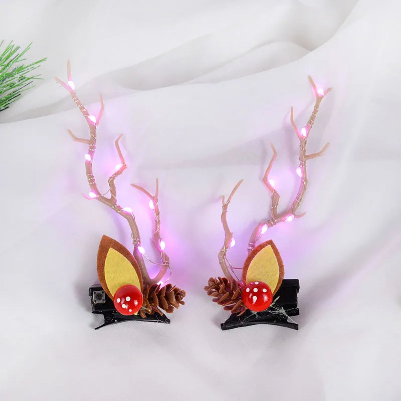 LED Elk Horn Headband – Festive Christmas Headwear for Girls & Women