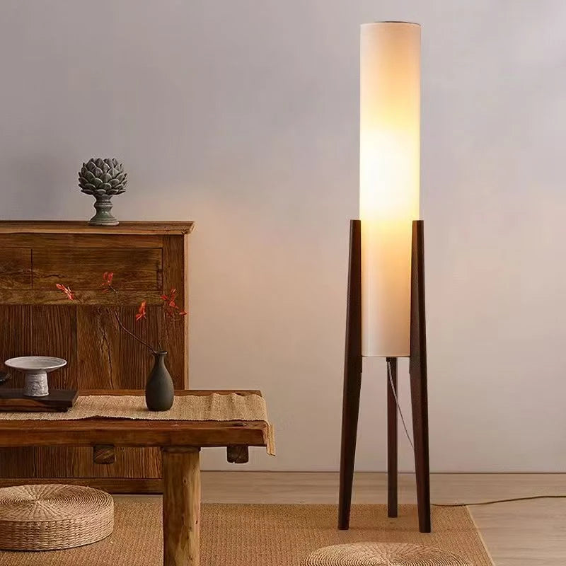 Retro Wooden Standing Lamp – Art Decorative Floor Light for Hotel & Home