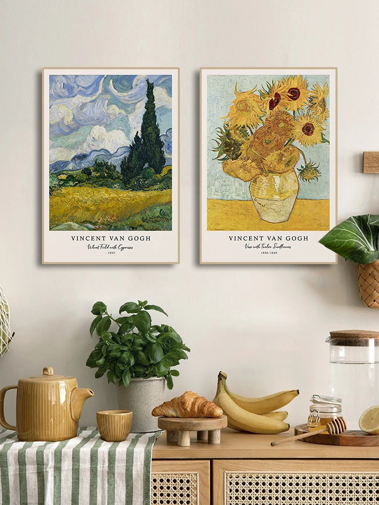 Starry Night Wall Decor – Van Gogh Canvas Poster for Living Room