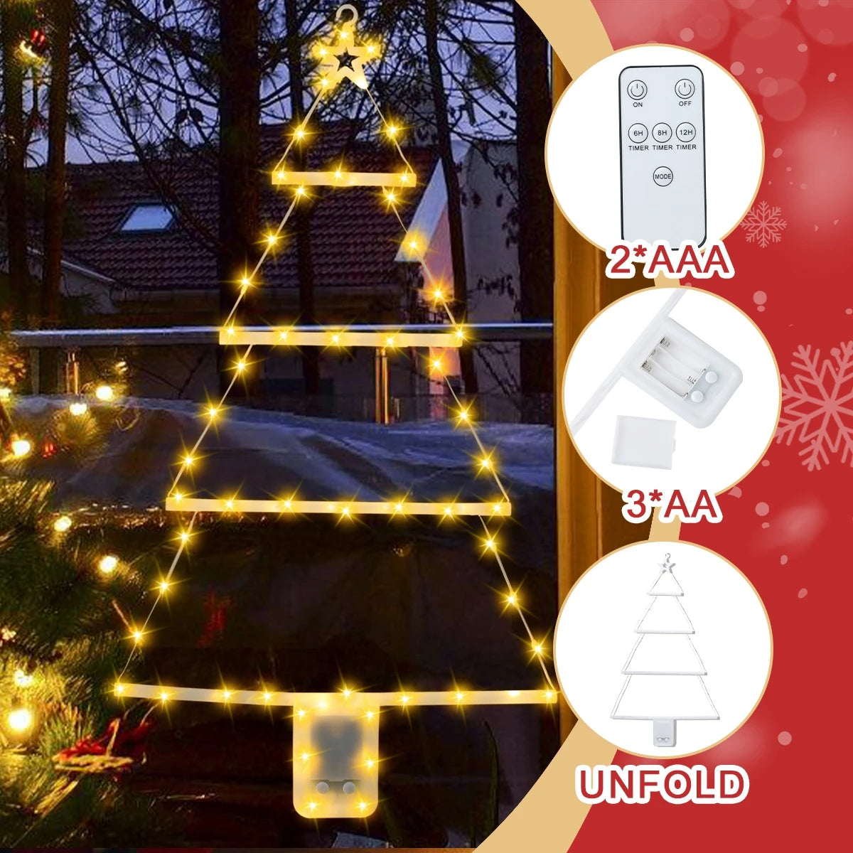 Santa Claus Climbing Ladder LED Light – Outdoor & Indoor Christmas Decor