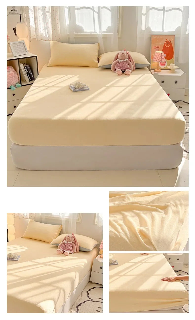Warm Plush Velvet Mattress Cover – Thickened Winter Fitted Bed Sheet, Multiple Sizes