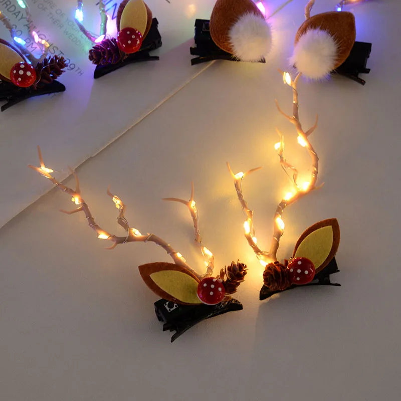 LED Elk Horn Headband – Festive Christmas Headwear for Girls & Women