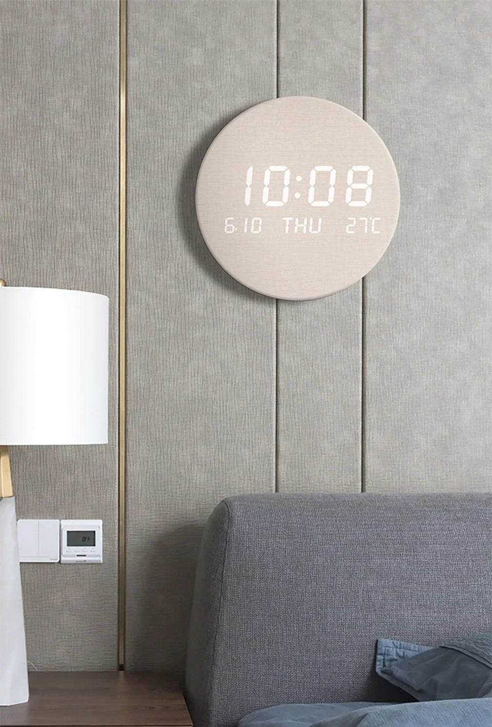 LED Digital Wall Clock – Time, Date & Temperature Display for Home