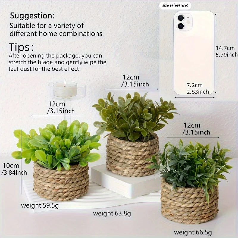 Artificial Eucalyptus Grass – Small Potted Plant for Home Decoration