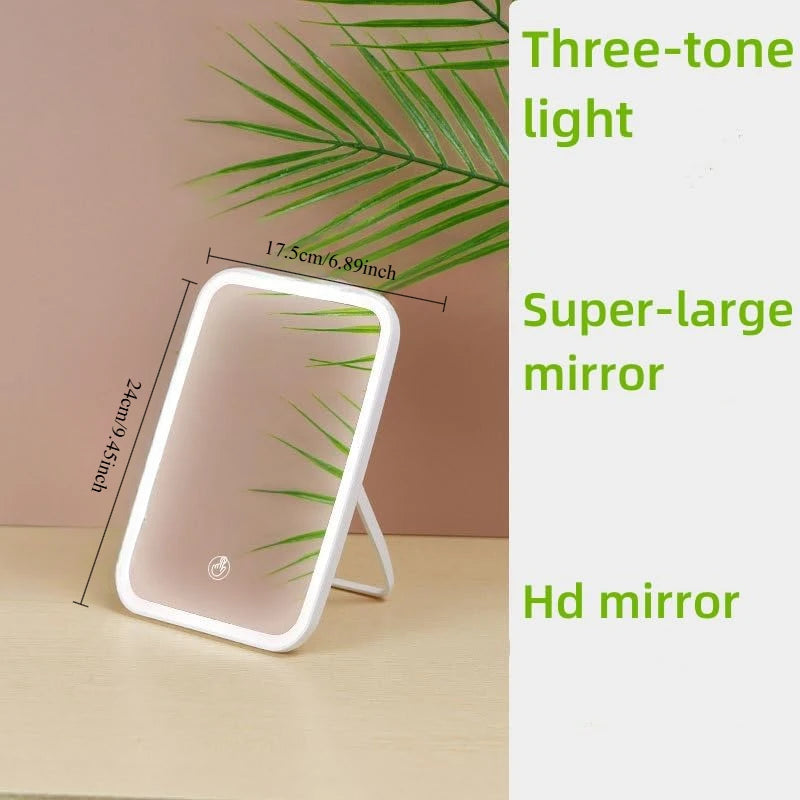 Portable Beauty Mirror – Touch Control Rechargeable LED Makeup Mirror