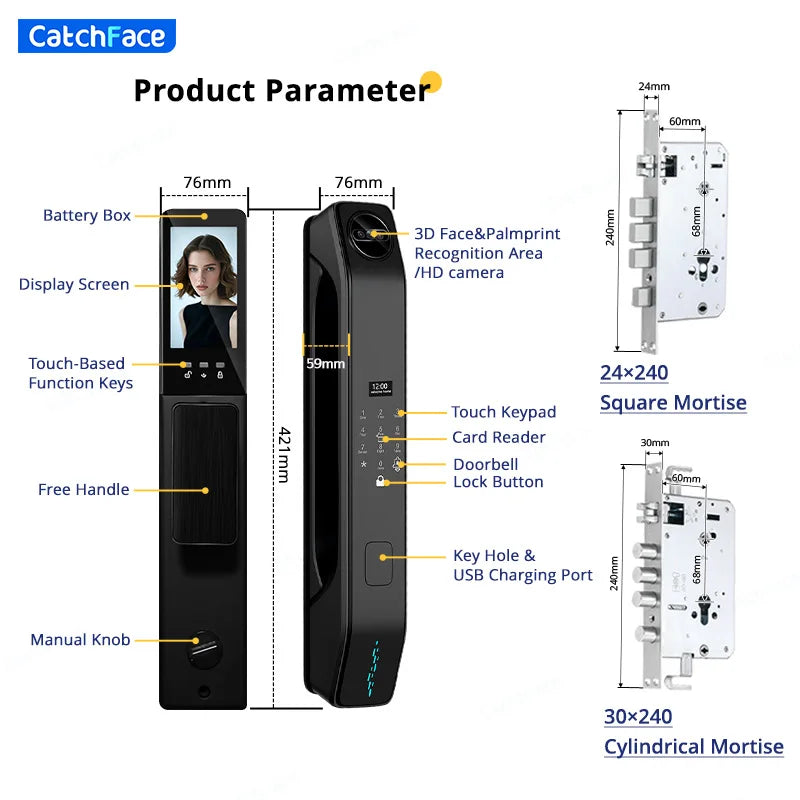 Smart Door Lock 6068 – Facial Recognition & Fingerprint