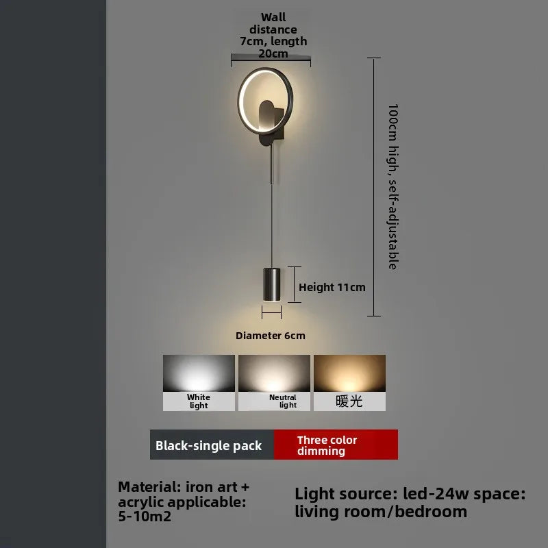 Modern LED Wall Lamp – Minimalist Design for Bedroom, Living Room & Home Decor