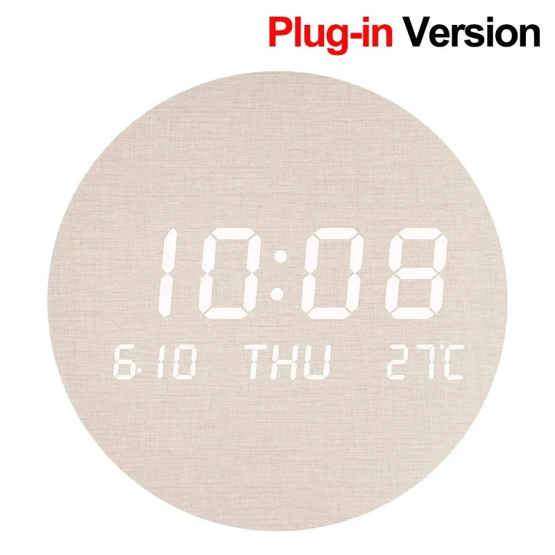LED Digital Wall Clock – Time, Date & Temperature Display for Home
