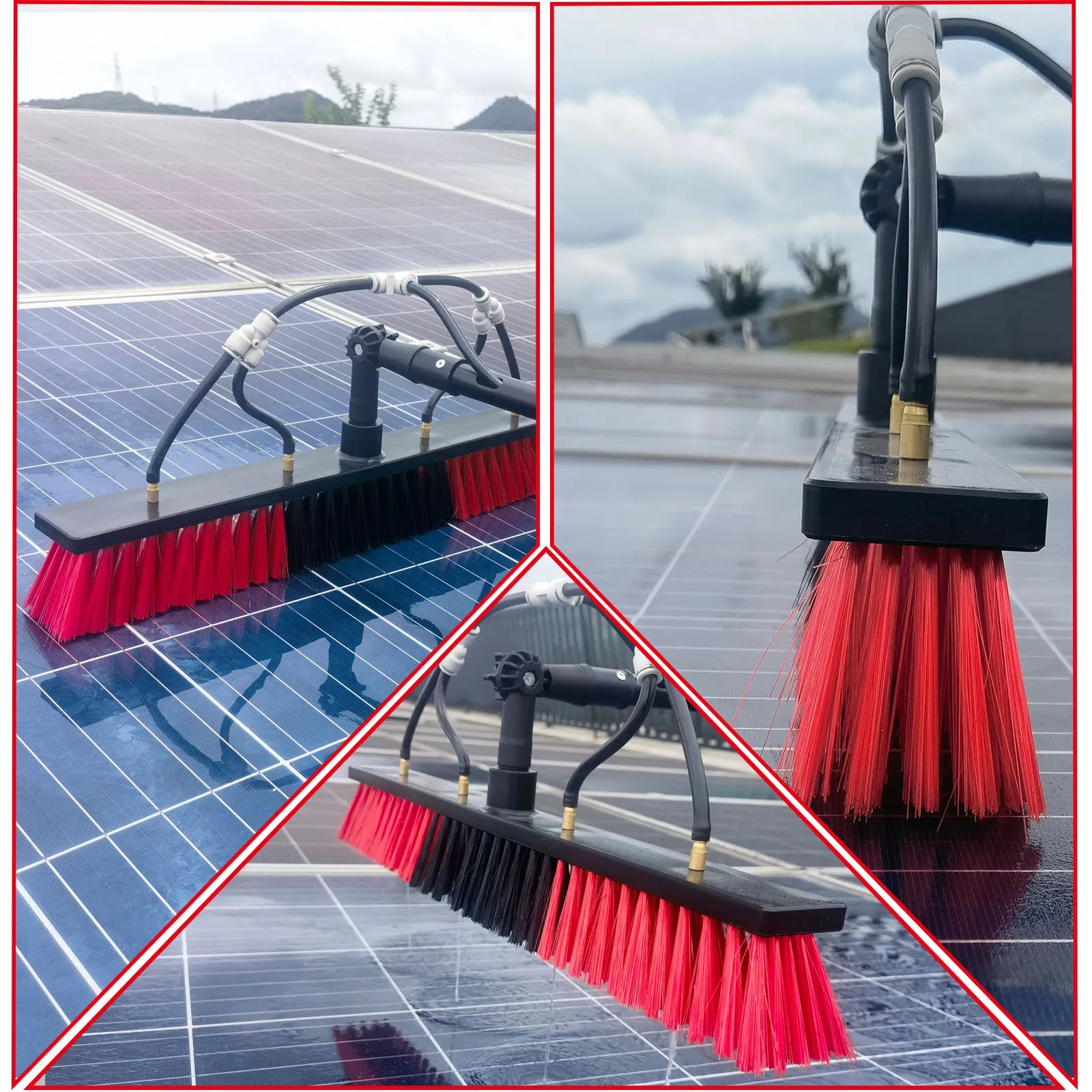 Solar Panel Cleaning Brush with Extension Pole