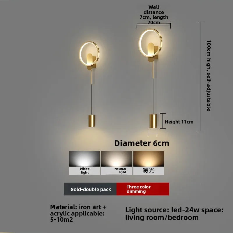 Modern LED Wall Lamp – Minimalist Design for Bedroom, Living Room & Home Decor