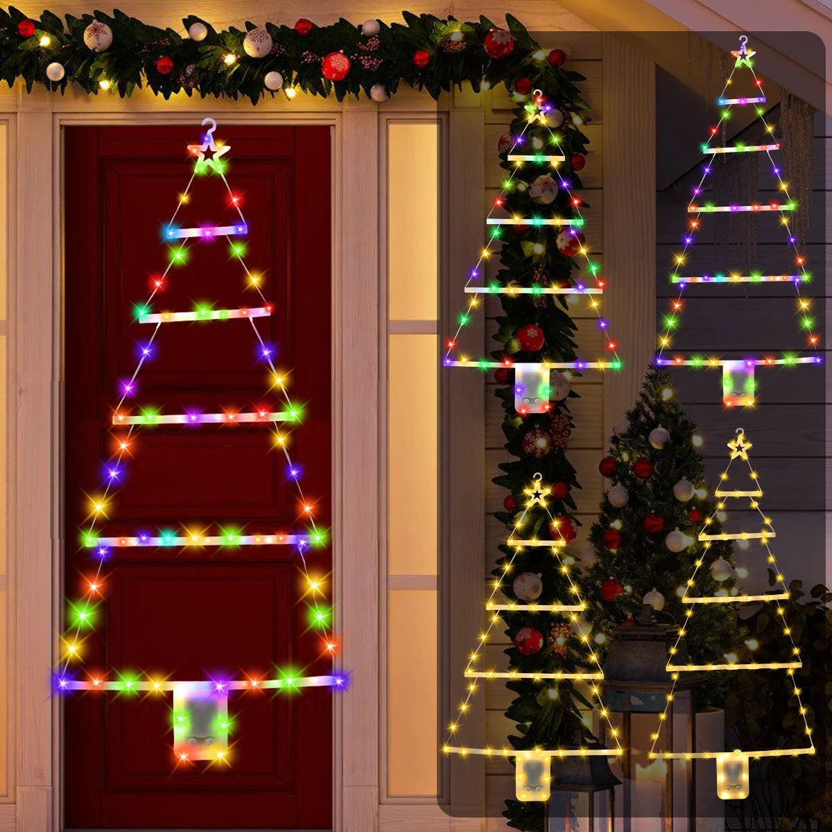 Santa Claus Climbing Ladder LED Light – Outdoor & Indoor Christmas Decor