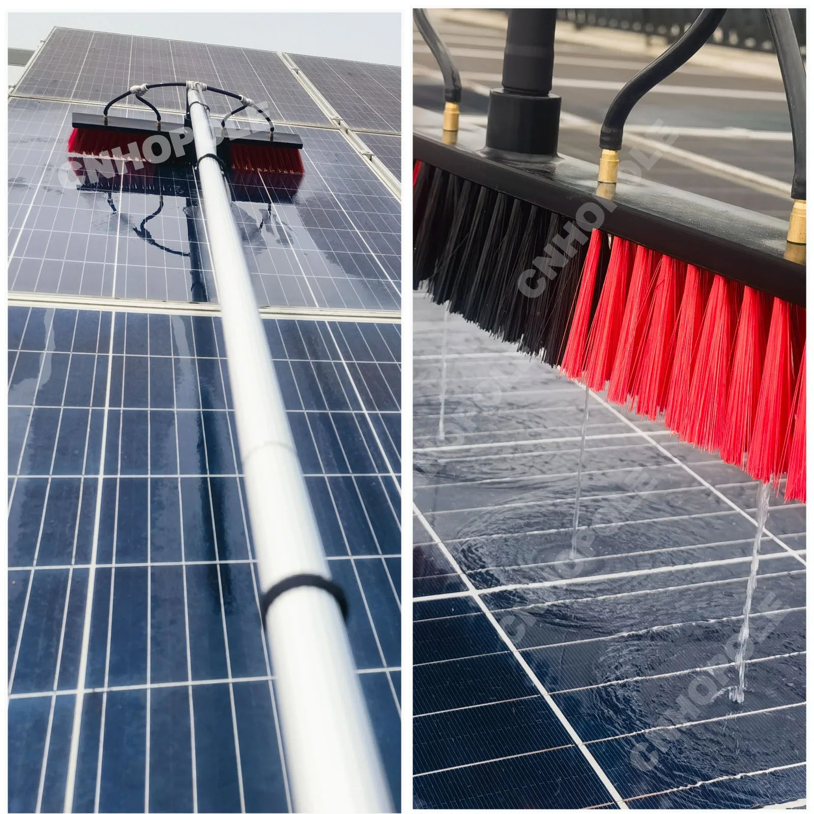 Solar Panel Cleaning Brush with Extension Pole