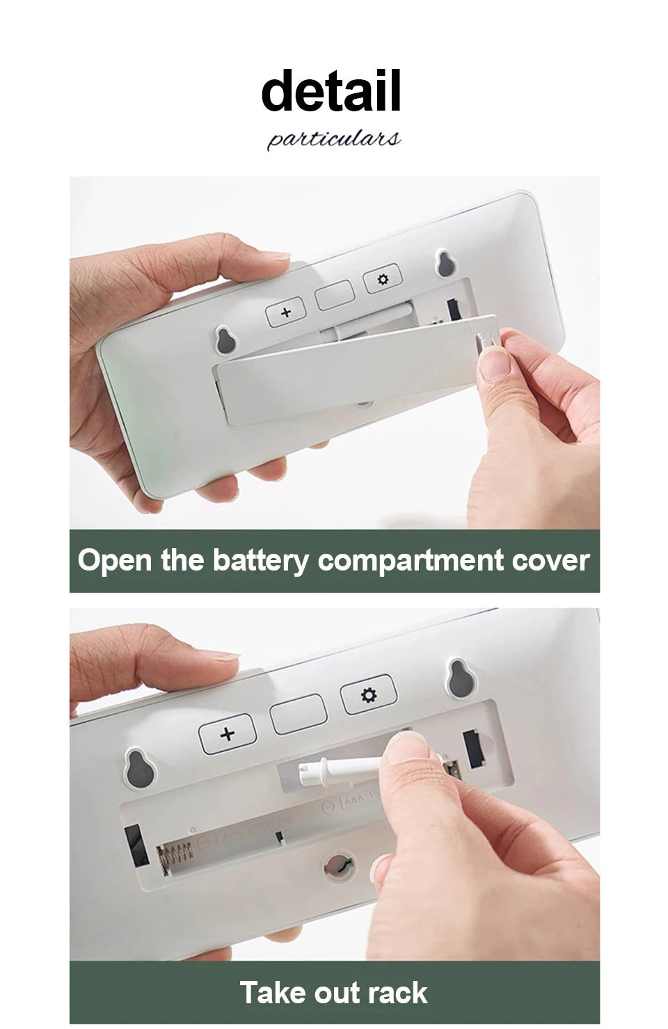 LCD Screen Digital Wall Clock – Time, Temperature & Humidity Display