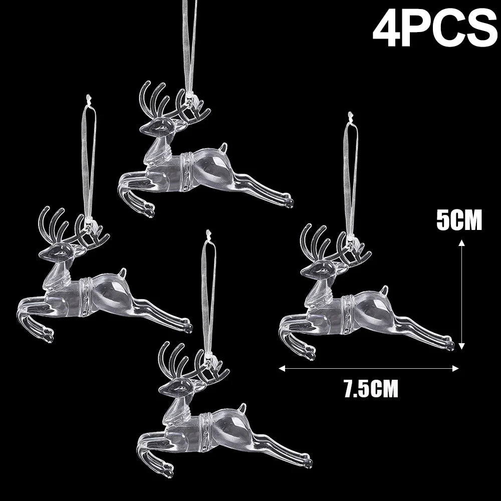 Clear Snowflake Christmas Ornaments – Set of 2 or 6 Hanging Decorations