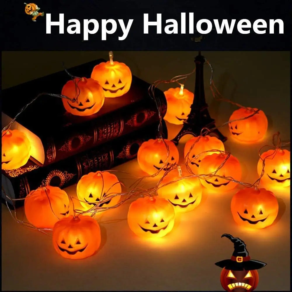 Halloween Pumpkin String Lights – Battery Powered LED Party Decor