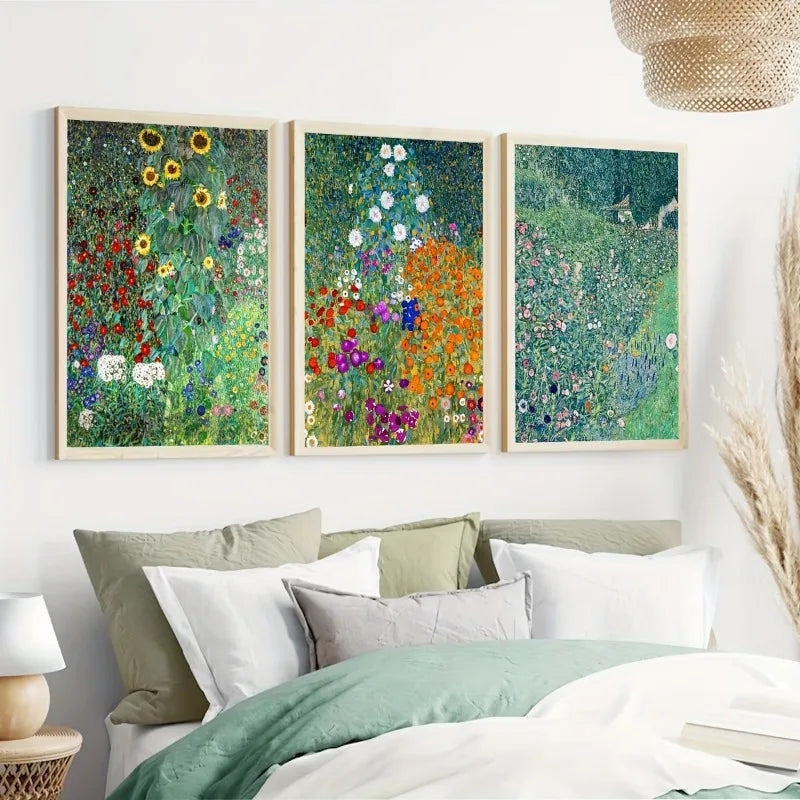 Sunflower Farm & Garden Art Prints – 3pcs Canvas Poster Set for Wall Decor
