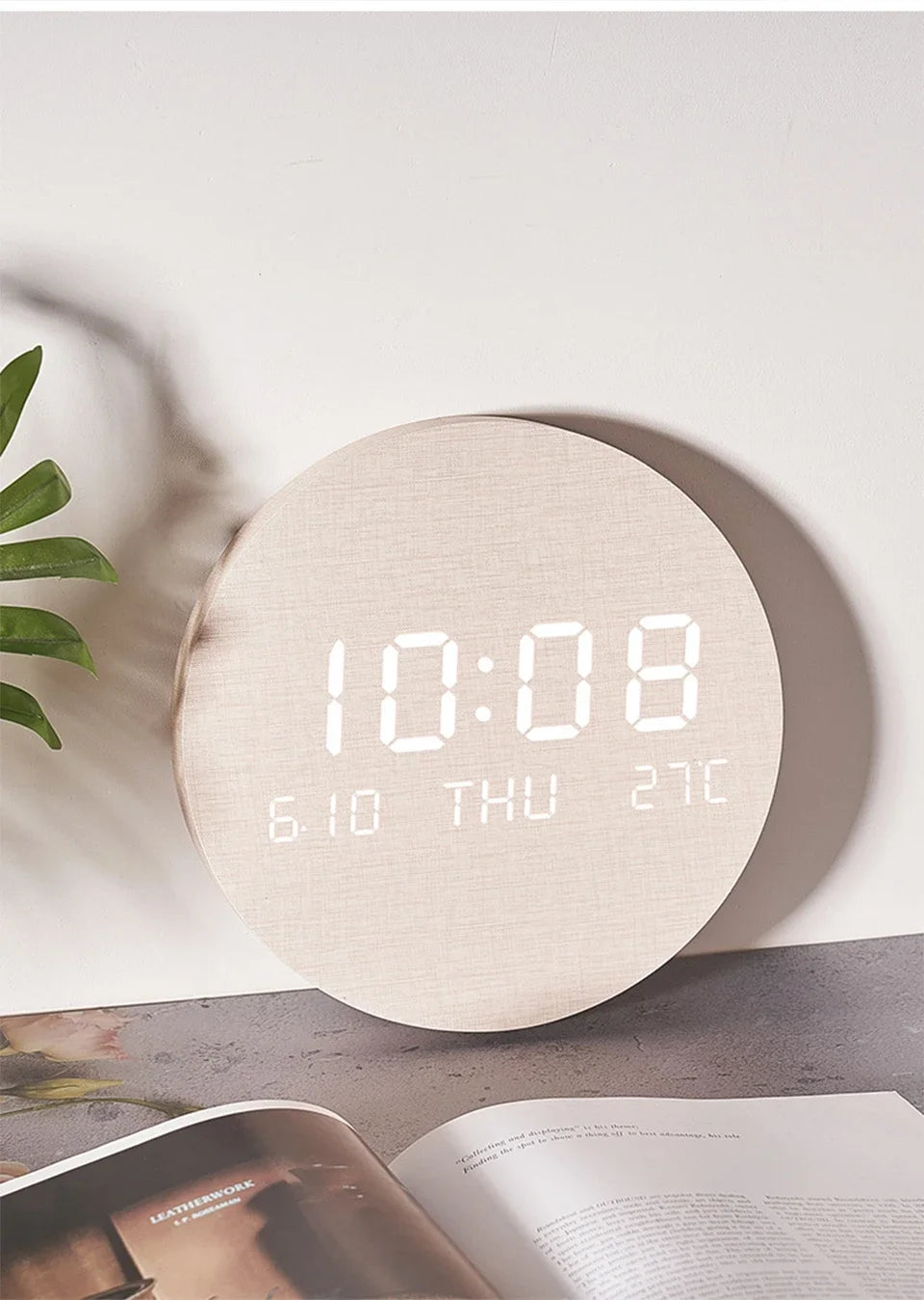 LED Digital Wall Clock – Time, Date & Temperature Display for Home