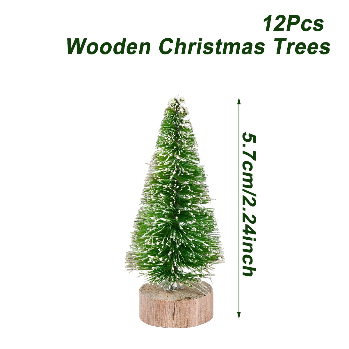 Set of Mini Christmas Trees – Artificial Wooden Pine Table Decorations