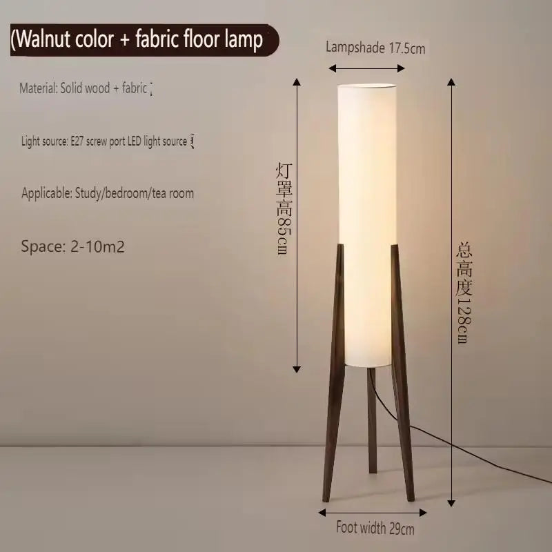 Retro Wooden Standing Lamp – Art Decorative Floor Light for Hotel & Home