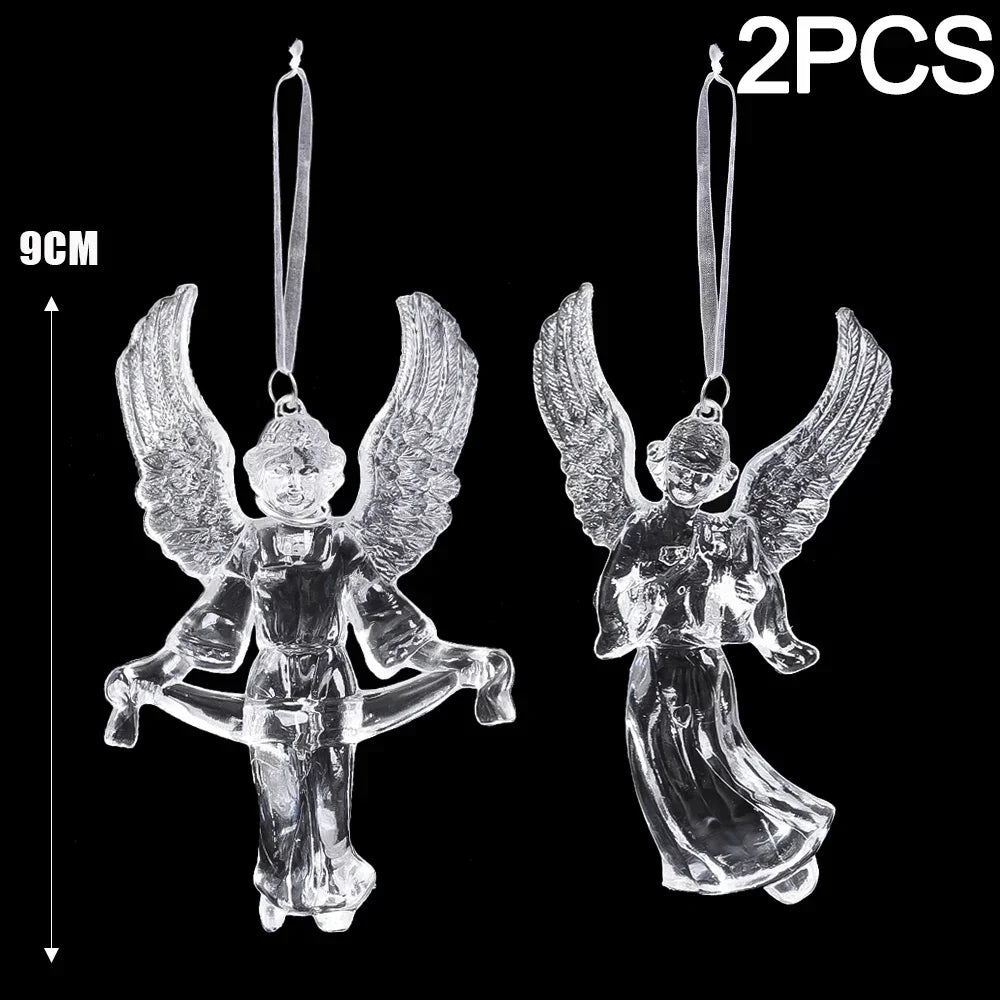 Clear Snowflake Christmas Ornaments – Set of 2 or 6 Hanging Decorations
