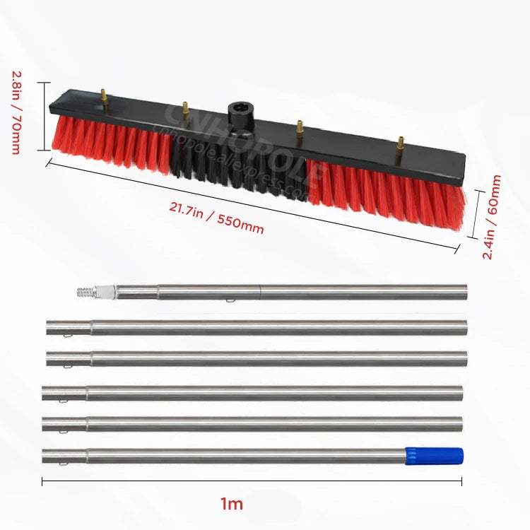 Solar Panel Cleaning Brush with Extension Pole