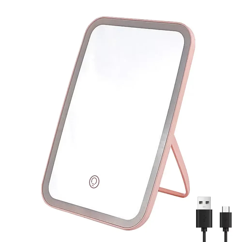 Portable Beauty Mirror – Touch Control Rechargeable LED Makeup Mirror