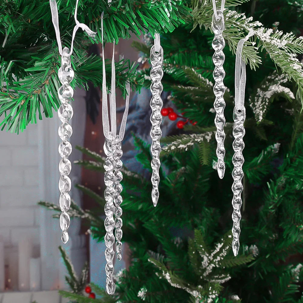 Clear Snowflake Christmas Ornaments – Set of 2 or 6 Hanging Decorations