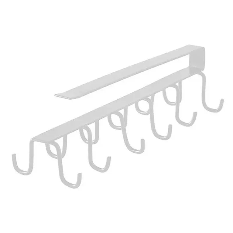 Cabinet Storage Rack – Wardrobe Organizer with 6/12 Hooks, No-Punch Design