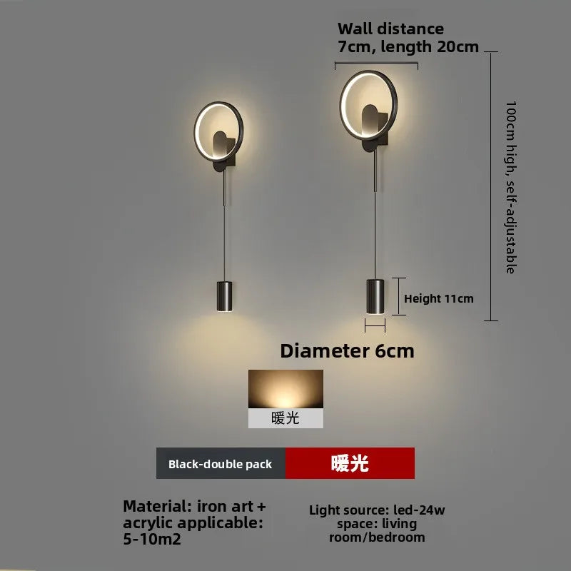 Modern LED Wall Lamp – Minimalist Design for Bedroom, Living Room & Home Decor