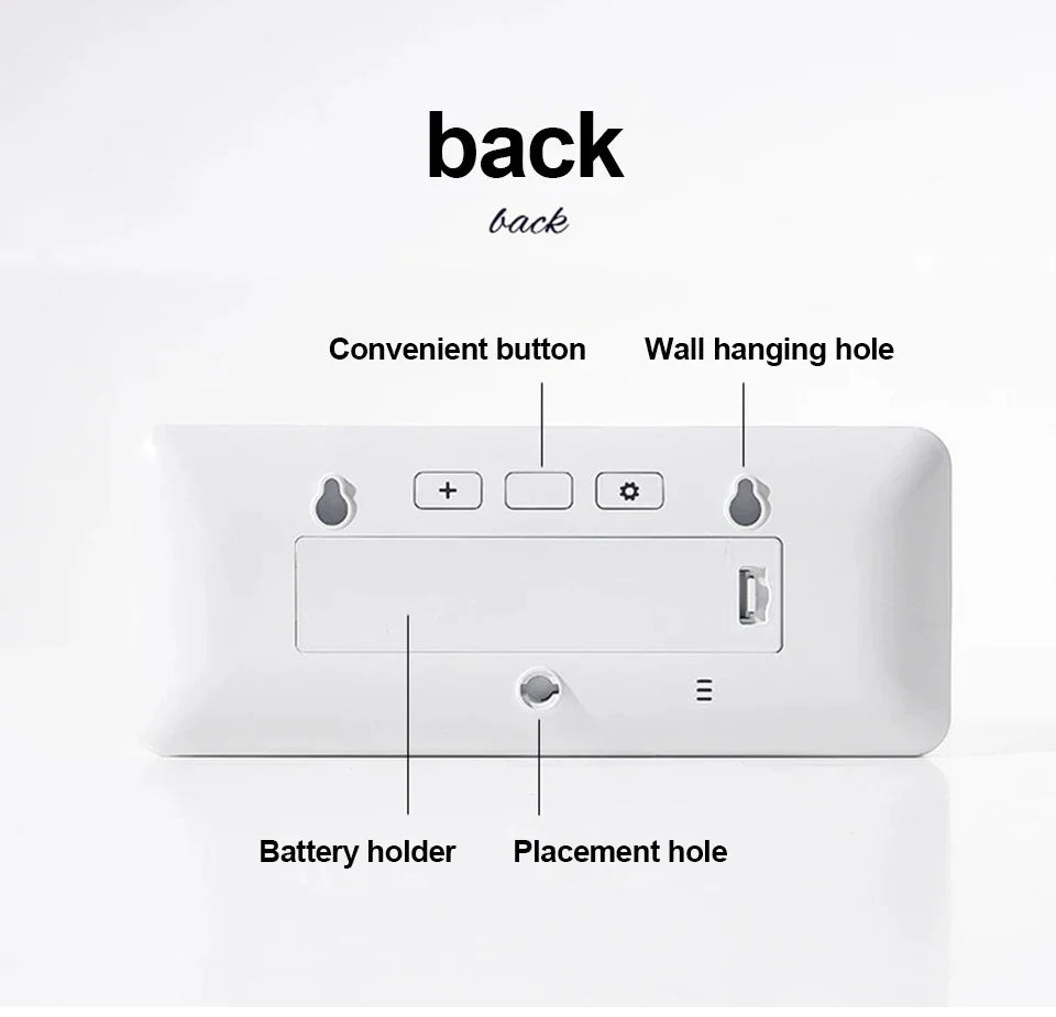 LCD Screen Digital Wall Clock – Time, Temperature & Humidity Display