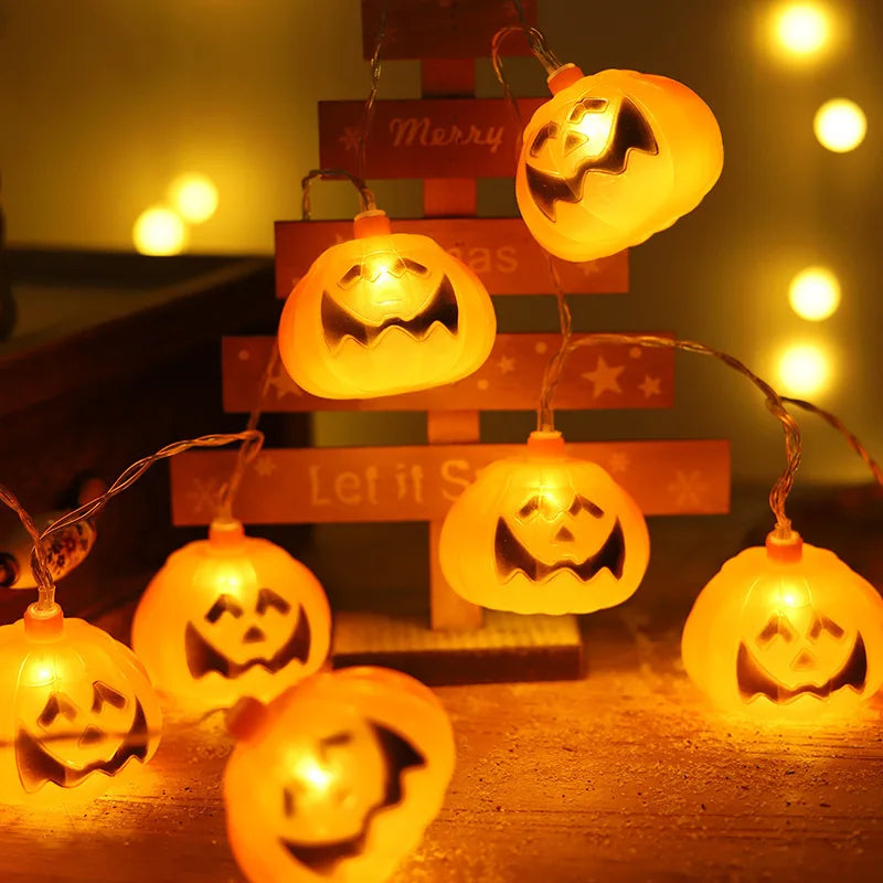 Halloween Pumpkin String Lights – Battery Powered LED Party Decor