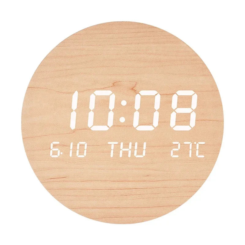 LED Digital Wall Clock – Time, Date & Temperature Display for Home