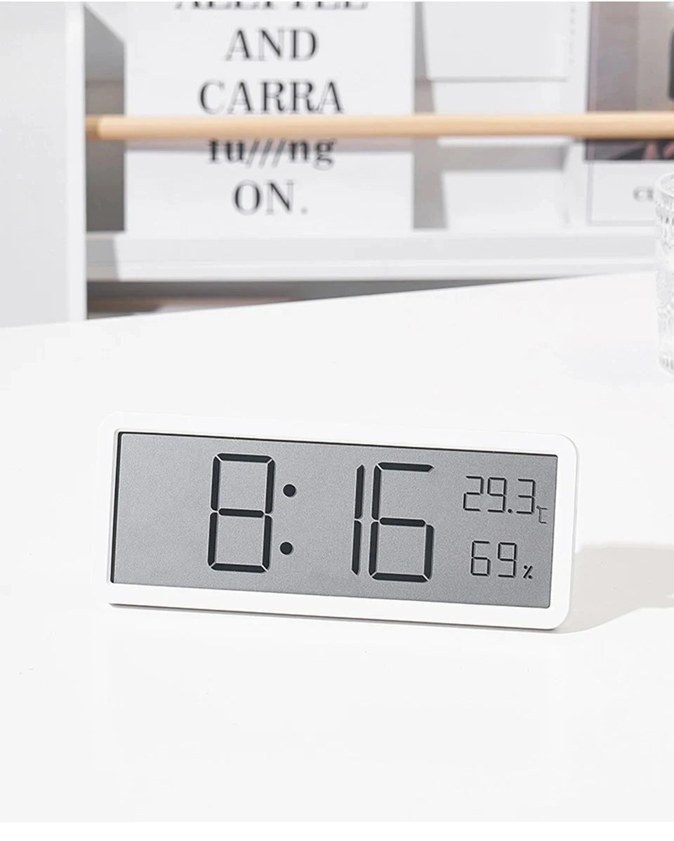LCD Screen Digital Wall Clock – Time, Temperature & Humidity Display