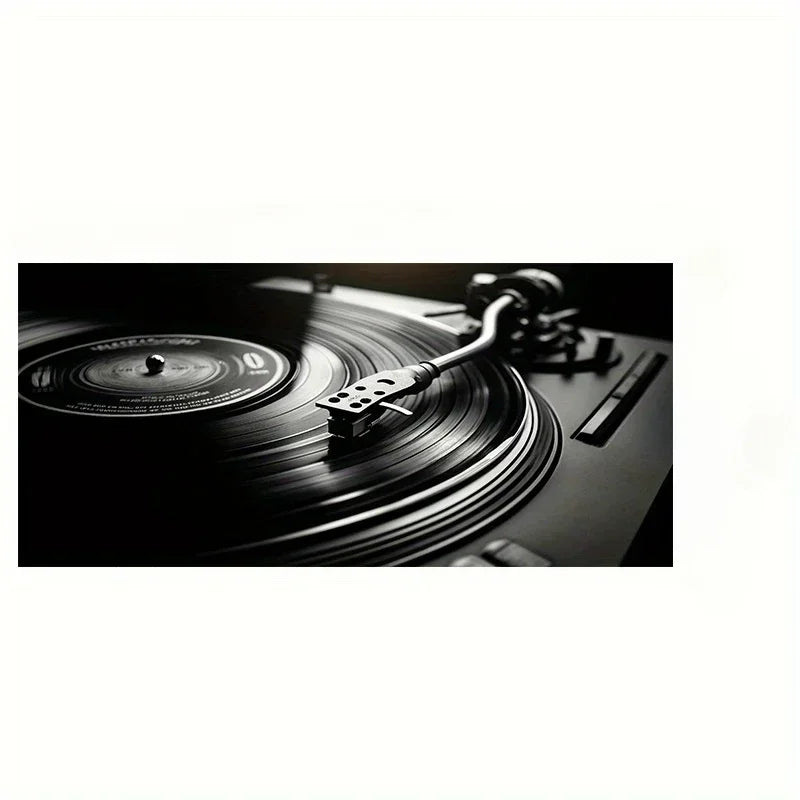 Vinyl Record Player Wall Decor – Canvas Print for Music Room & Bedroom