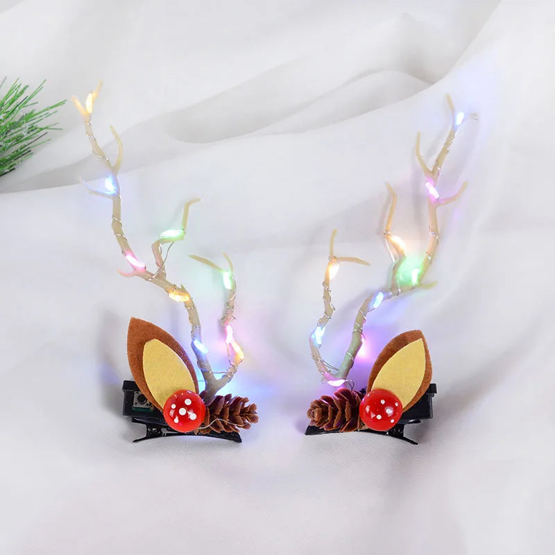 LED Elk Horn Headband – Festive Christmas Headwear for Girls & Women