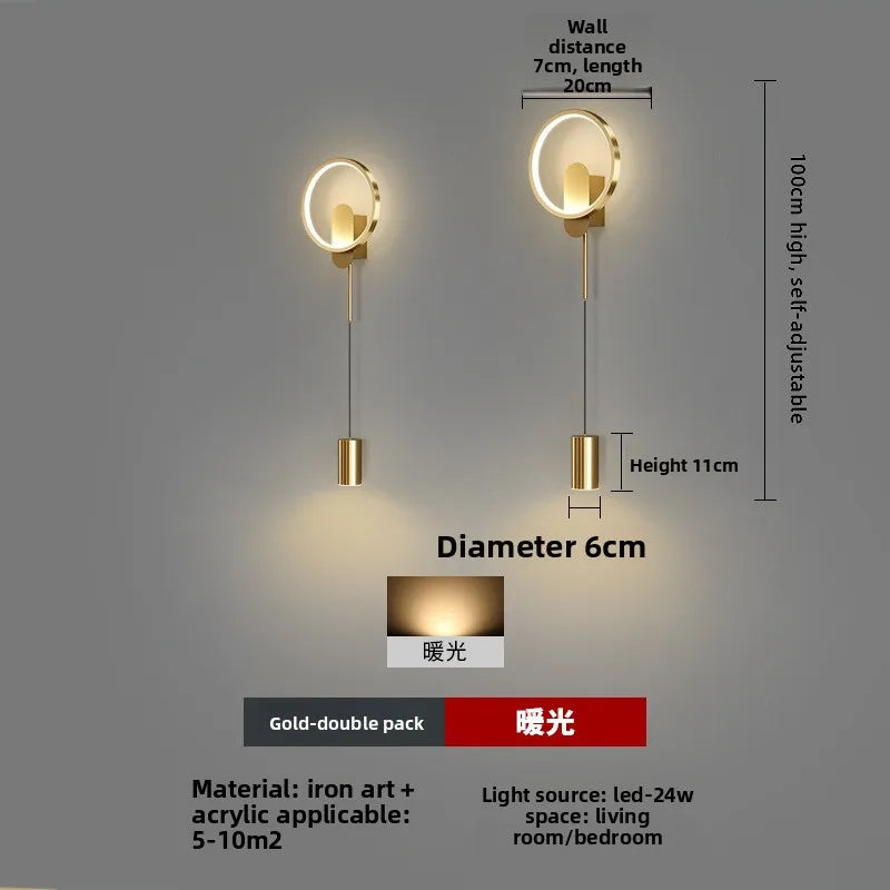 Modern LED Wall Lamp – Minimalist Design for Bedroom, Living Room & Home Decor