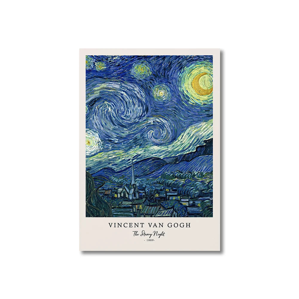 Starry Night Wall Decor – Van Gogh Canvas Poster for Living Room