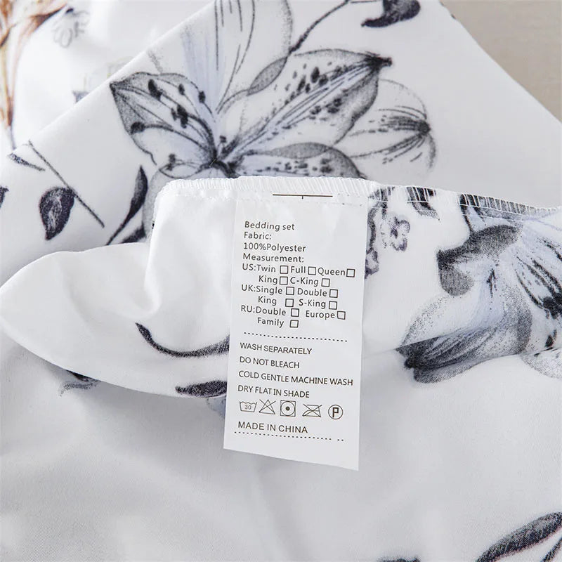 Plant Flower Printed Fitted Sheet – Skin-Friendly Mattress Protector with Deep Pocket (Double/Queen)