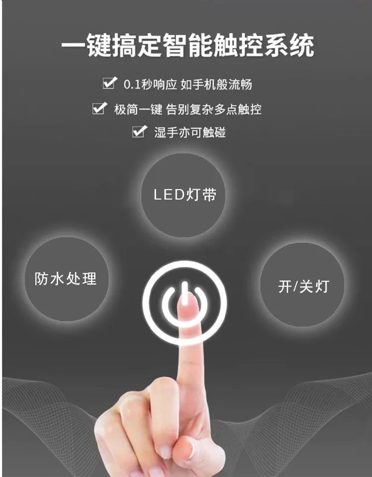 Ceiling Oval Hanging Mirror – Modern LED Vanity Mirror for Bathroom & Home